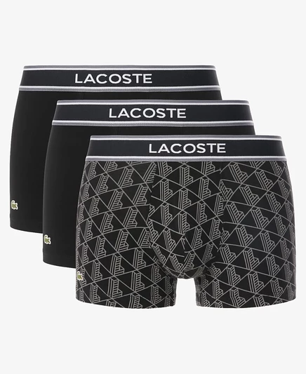 Мужские боксер-брифы Lacoste Regular-Fit, 3 шт., 5″, черные