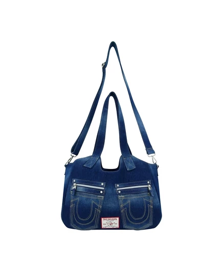 Женская сумка True Religion Horseshoe Stitch Satchel, джинсовая, синяя