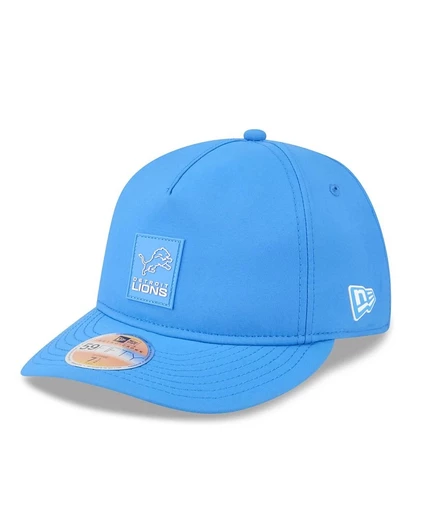 Мужская синяя шляпа New Era Detroit Lions 2025 в стиле ретро с короной 59 дюймов, приталенная шляпа синего цвета