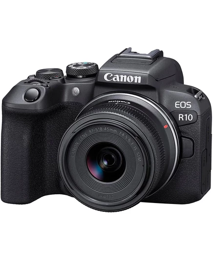 Беззеркальная камера Canon EOS R10 с объективом RF‑S 18–45 мм, черная