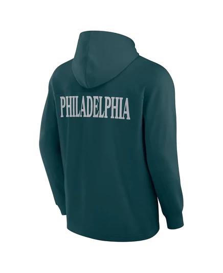 Мужская темно-зеленая футболка Philadelphia Eagles Elements Blaze Tri-Blend с капюшоном и длинными рукавами от Fanatics green