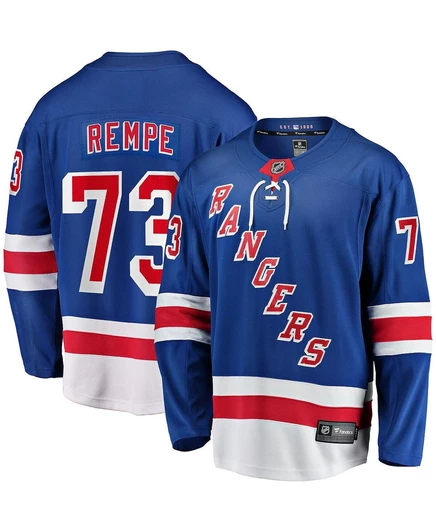 Мужское джерси Fanatics Matt Rempe New York Rangers, синее
