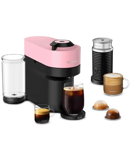 Кофемашина nespresso vertuo pop+ с капучинатором, розовая