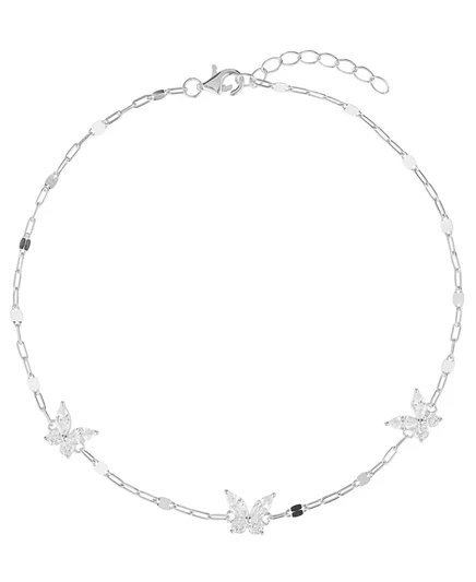Ножной браслет Macy's с бабочкой из кубического циркония (1,20 карата) из чистого серебра (также из 14-каратного золота поверх чистого серебра) серебряный