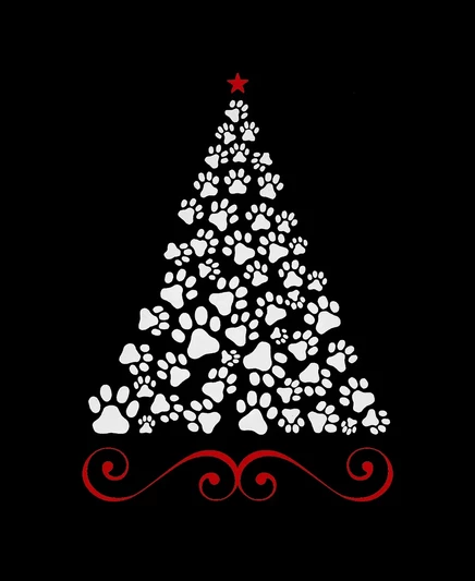 Мужское худи LA Pop Art с принтом «Paw Christmas Tree», черное