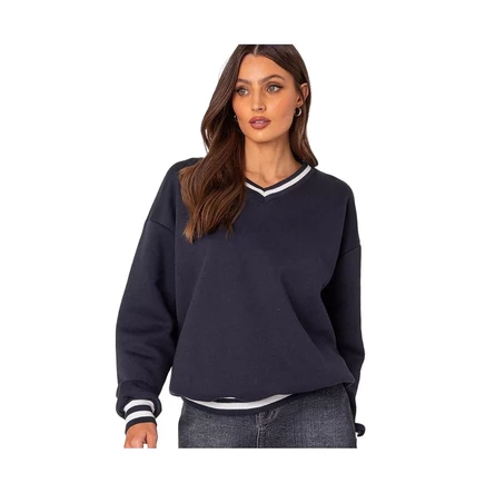Женская толстовка Caryn oversize с v-образным вырезом navy