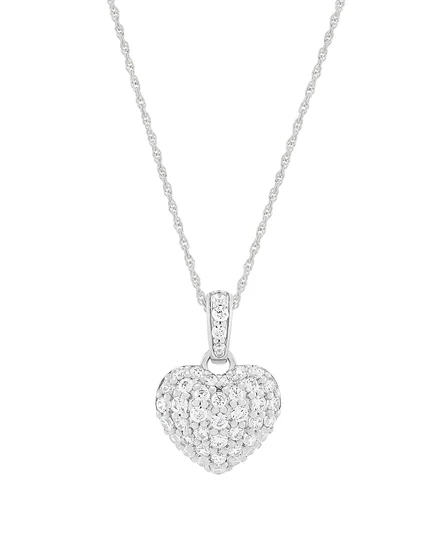 Колье-подвеска Macy's Diamond Heart 0,5 карат из серебра с родием, серебристое