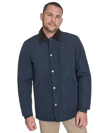 Мужское пальто Highland Barn с вельветовым воротником navy