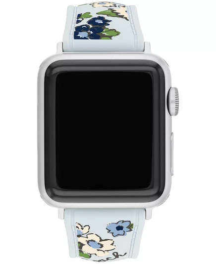  Женский синий силиконовый ремешок с цветочным рисунком для Apple Watch 38мм, 40мм, 41мм blue