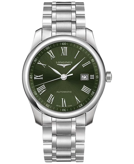 Мужские швейцарские автоматические часы Longines с браслетом из нержавеющей стали диаметром 40 мм без цвета