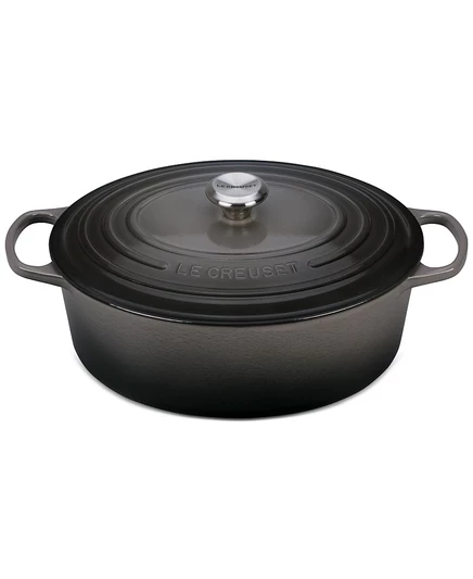 Чугунная эмалированная кастрюля Le Creuset Signature, 7,6 л, серая