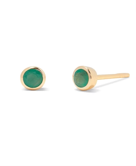 серьги с натуральными камнями brook & york из 14-каратного золота с позолотой Vermeil Sage Birthstone