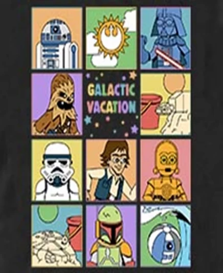Мужская футболка с коротким рукавом Galactic Vacay от Star Wars black