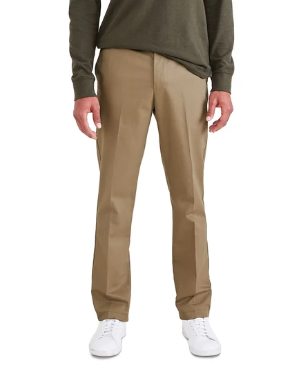 Мужские фирменные брюки Dockers Slim Fit цвета хаки без подкладки с защитой от пятен tan/beige