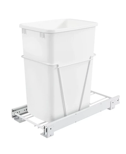 Выдвижное ведро Rev-A-Shelf RV-12PB, 33 л, белое