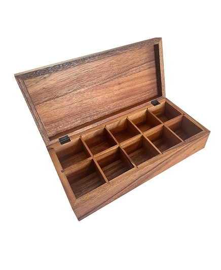 Прямоугольная 16-дюймовая чайная коробка Ironwood XL коричневого цвета