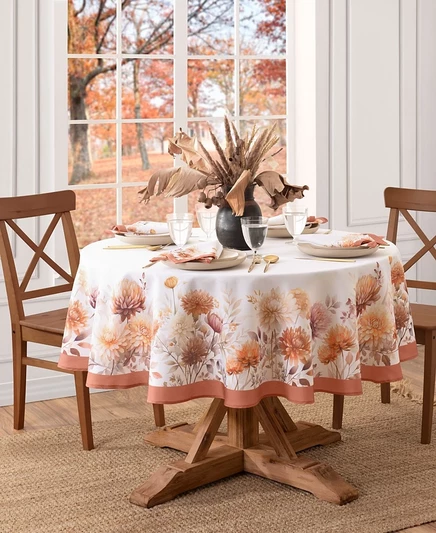 Скатерть Elrene Autumn Blooms овальная 60″×84″, многоцветная