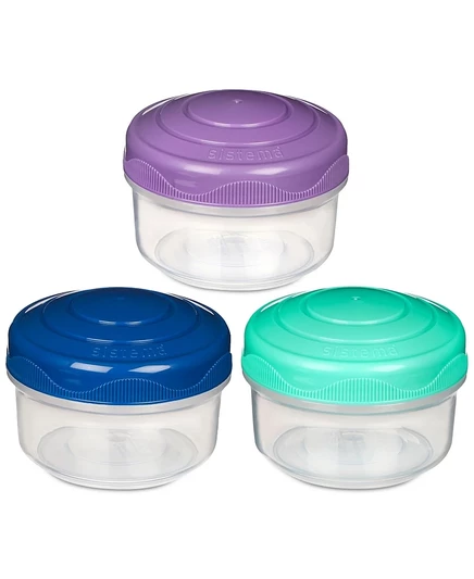 Контейнеры для еды Sistema Mini Bites 3 шт, разноцветные