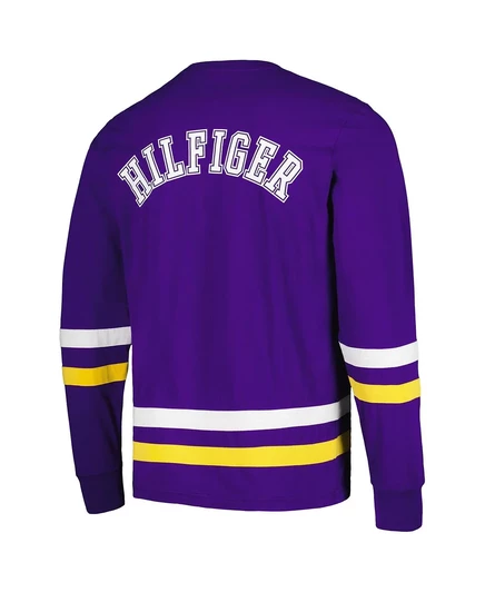 Мужская фиолетово-золотая футболка Minnesota Vikings Nolan с длинным рукавом от Tommy Hilfiger purple, gold