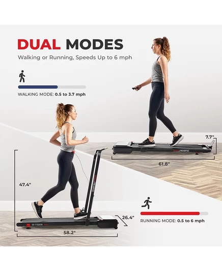 Беговая дорожка Sunny Health & Fitness Pacer, 6 уровней наклона, черная