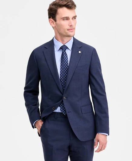 Мужской костюм из однотонной полушерстяной ткани современного покроя от Ted by Ted Baker с раздельным пиджаком