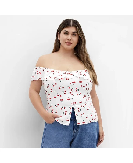 Женский топ City Chic Bella с оборкой, белый