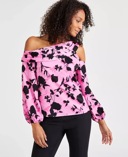  Женский асимметричный топ с принтом на одно плечо, эксклюзивно от Macy's tara rose