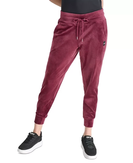  Женские облегающие джоггеры из велюра  DKNY burgundy
