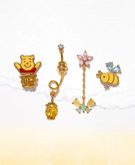 Детские серьги Girls Crew Winnie the Pooh, золотистые