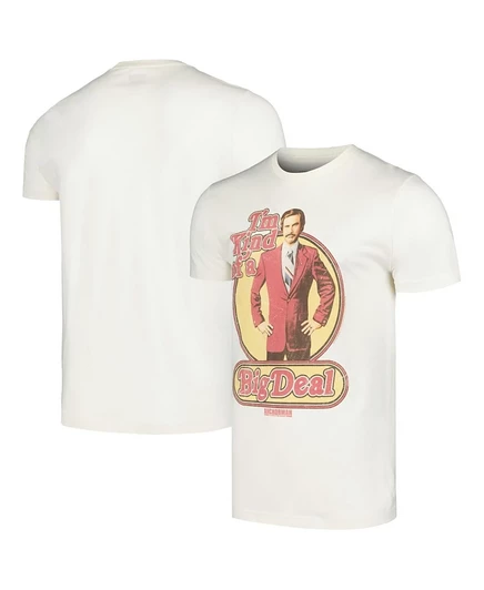 Футболка унисекс American Classics Anchorman Retro, бежевая