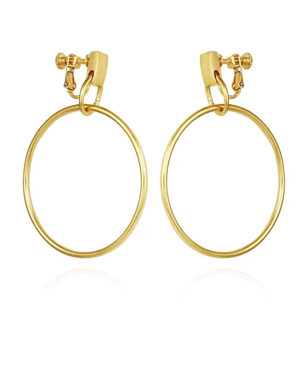 Золотые серьги-кольца-клипсы Vince Camuto