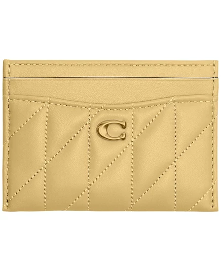 Женский кожаный кардхолдер Coach Essential Quilted Pillow, желтый