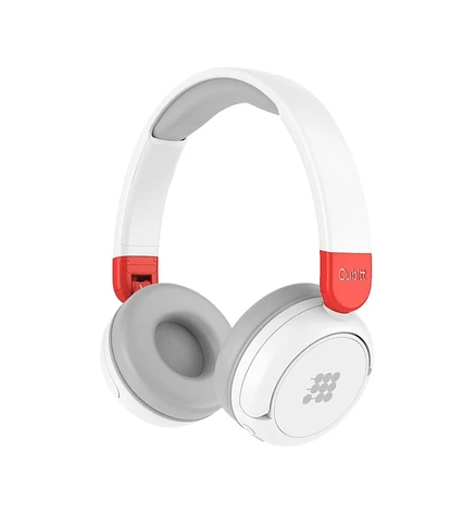 Детские Bluetooth-наушники Cubitt, Беспроводные, с превосходным качеством звука, встроенным микрофоном, 24-часовым режимом воспроизведения, режимом обучения и глубокими басами, AUX-шнур для iPad, планшета, самолета, телефона, ПК. белый