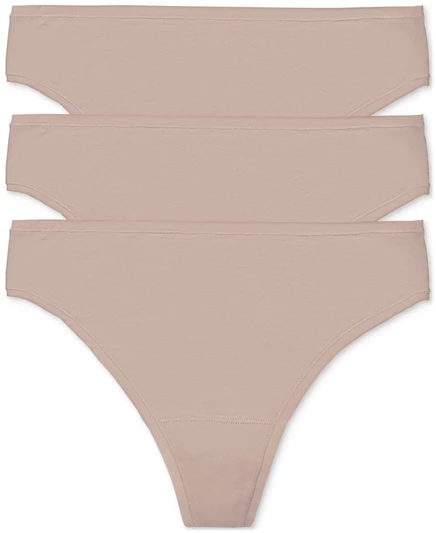 Женские трусы-стринги Natori Bliss Bare 3 шт., коричневые