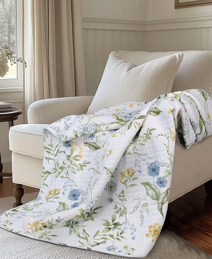 Стеганый плед Levtex Viviana 127×152 см, голубой