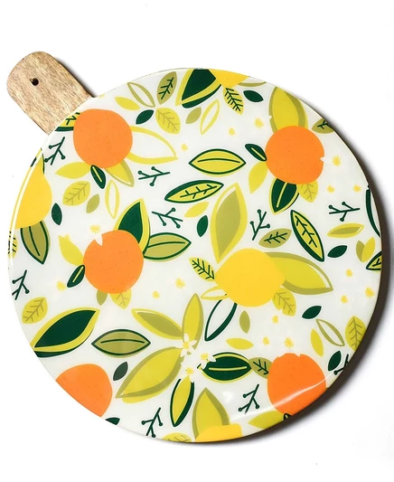 Сервировочная доска Coton Colors Citrus Print круглая 30 см манго многоцветная