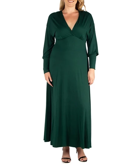 Женское платье 24seven Comfort Apparel макси, зеленое