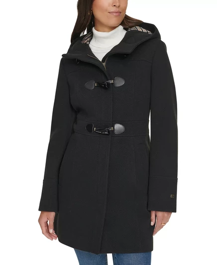  Женское пальто Toggle Walker с капюшоном, созданное для Macy's black