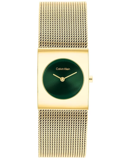 Женские часы-браслет Calvin Klein CK Pulse Gold Tone из нержавеющей стали с сетчатым браслетом из золота 21,5 мм