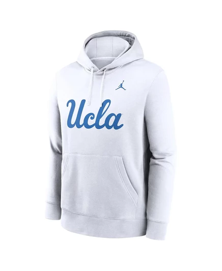 Мужская белая толстовка с капюшоном из флиса Jordan's UCLA Bruins Prime Time Club white