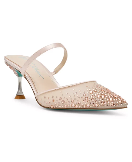 Женские вечерние туфли-лодочки Betsey Johnson со стразами Tomy nude
