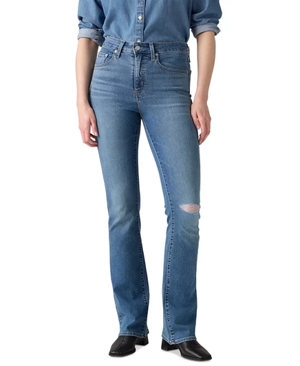 Женские джинсы Levi's 725 буткат, высокая посадка, бежевые