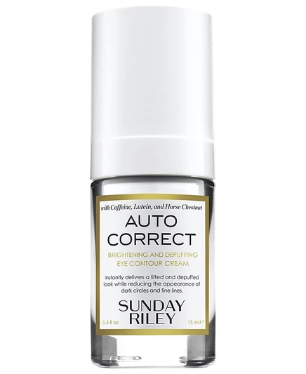 Крем для контура глаз Sunday Riley Auto Correct, осветляющий и разглаживающий кожу вокруг глаз, 0,5 жидких унций, белый