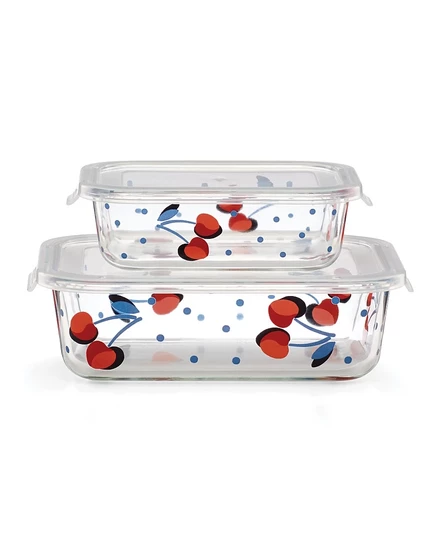 прямоугольное хранилище для продуктов kate spade new york Vintage Cherry Dot, S/2
