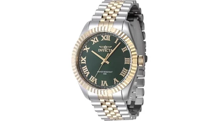 Мужские кварцевые часы Invicta 47403 Specialty с 3 стрелками и зеленым циферблатом gold