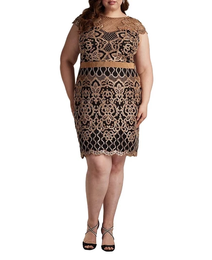 Женское платье Tadashi Shoji Miranda с пайетками, золотистое, больших размеров