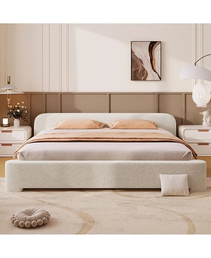 Уютная кровать с обивкой из бука Streamdale Furniture - замечательное дополнение к Вашей спальне KING white