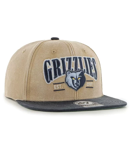 Брендовая мужская кепка-бейсболка цвета хаки/темно-синий Memphis Grizzlies Chilmark Captain Snapback 47-го года выпуска khaki, navy