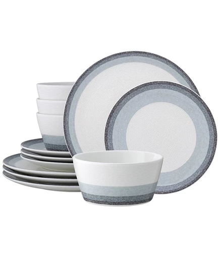 Набор посуды Noritake Colorscapes Layers, 12 предметов, серый
