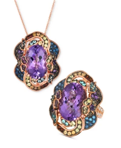 Комплект: кольцо и колье Le Vian Crazy, золото 14 карат